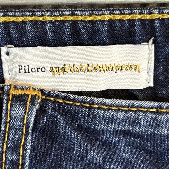 Pilcro And The Letterpress Womens Low Rise Straight Jeans Size 29 Blue Dark Wash - Picture 7 of 12